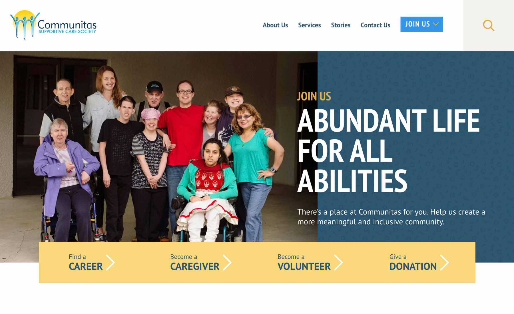 Communitas Supportive Care Society Desktop Website Preview