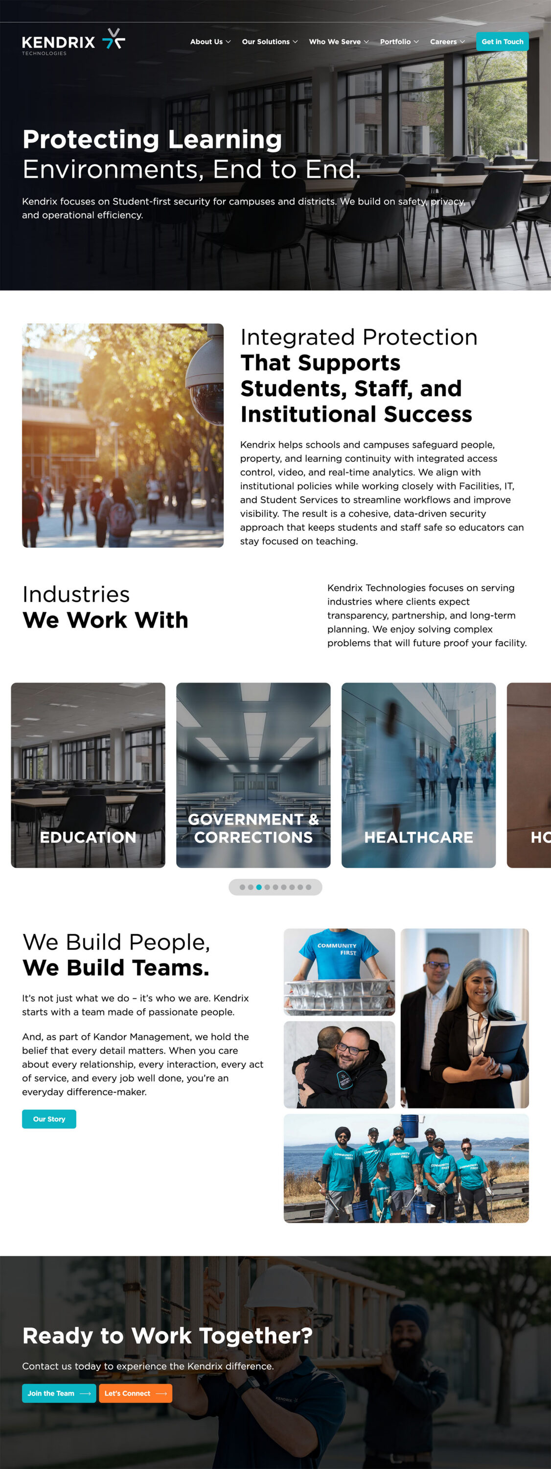 Feature Kendrixtech Industry Landing Page