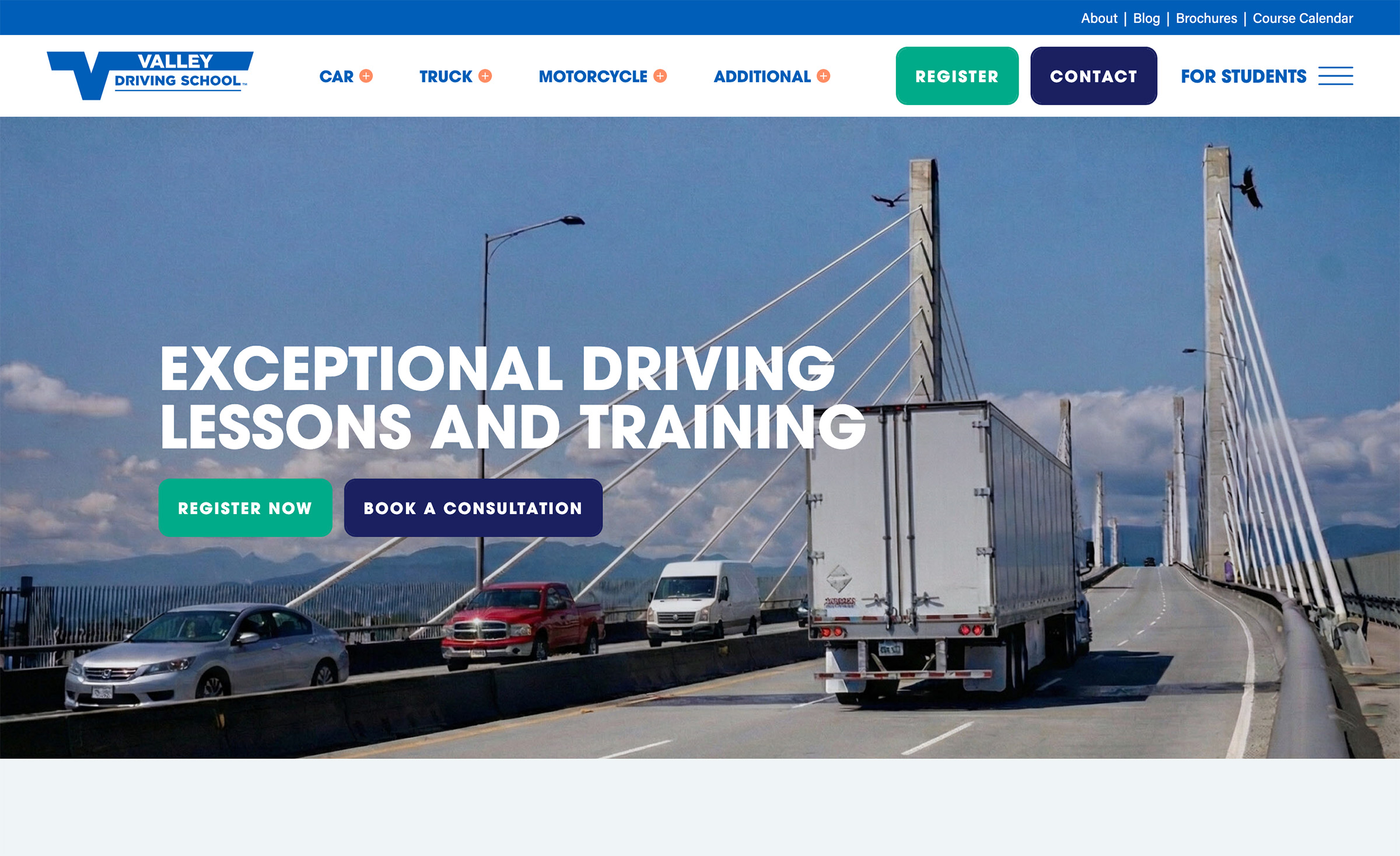 Preview Valleydrivingschool Desktop Website